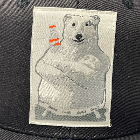 Coca Cola Polar Bear Youth Hat Cap Logo Black Snapback 90s Retro Soda Coke VTG - Picture 2 of 14